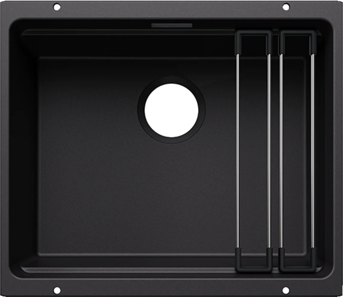 Kitchen Sink Blanco Etagon 500-U CU – Silgranit Sink, 53 × 46 cm, Black