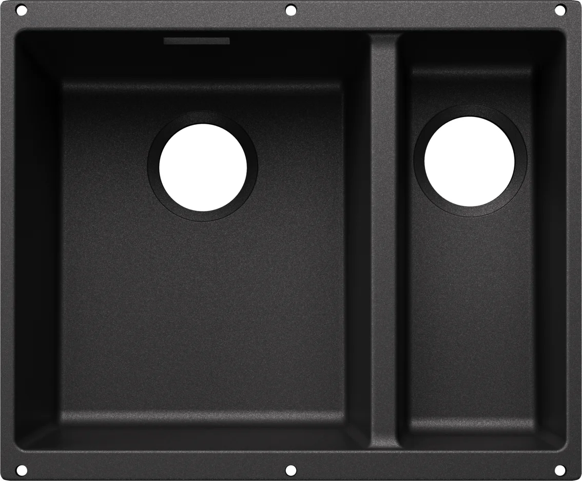 Kitchen Sink Blanco Subline 340/160-U CU – Silgranit Sink, 55.5 × 46 cm, Main Bowl on the Left, Anthracite