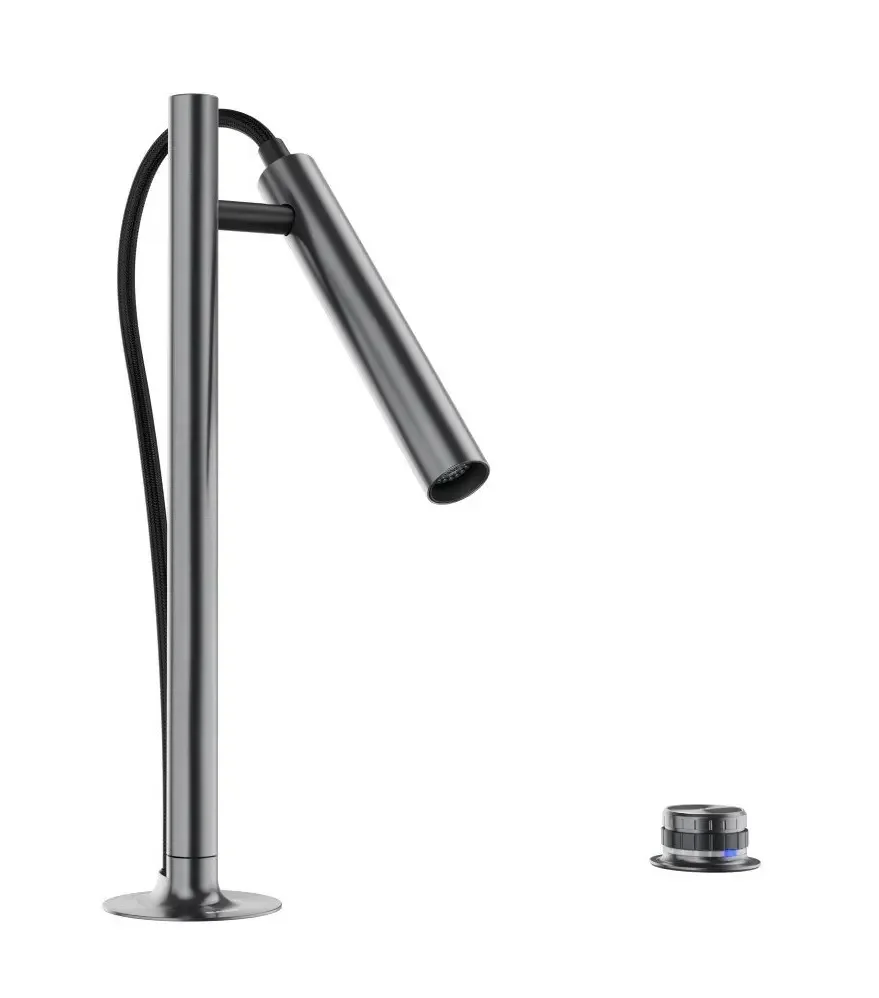 Blanco Luneoo-S Kitchen Faucet with Pull-Out Spray and Flexible Arm, Satin Dark Steel