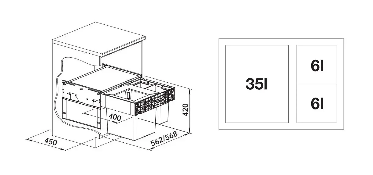 Abfall-System Blanco Select II 60/3 Big