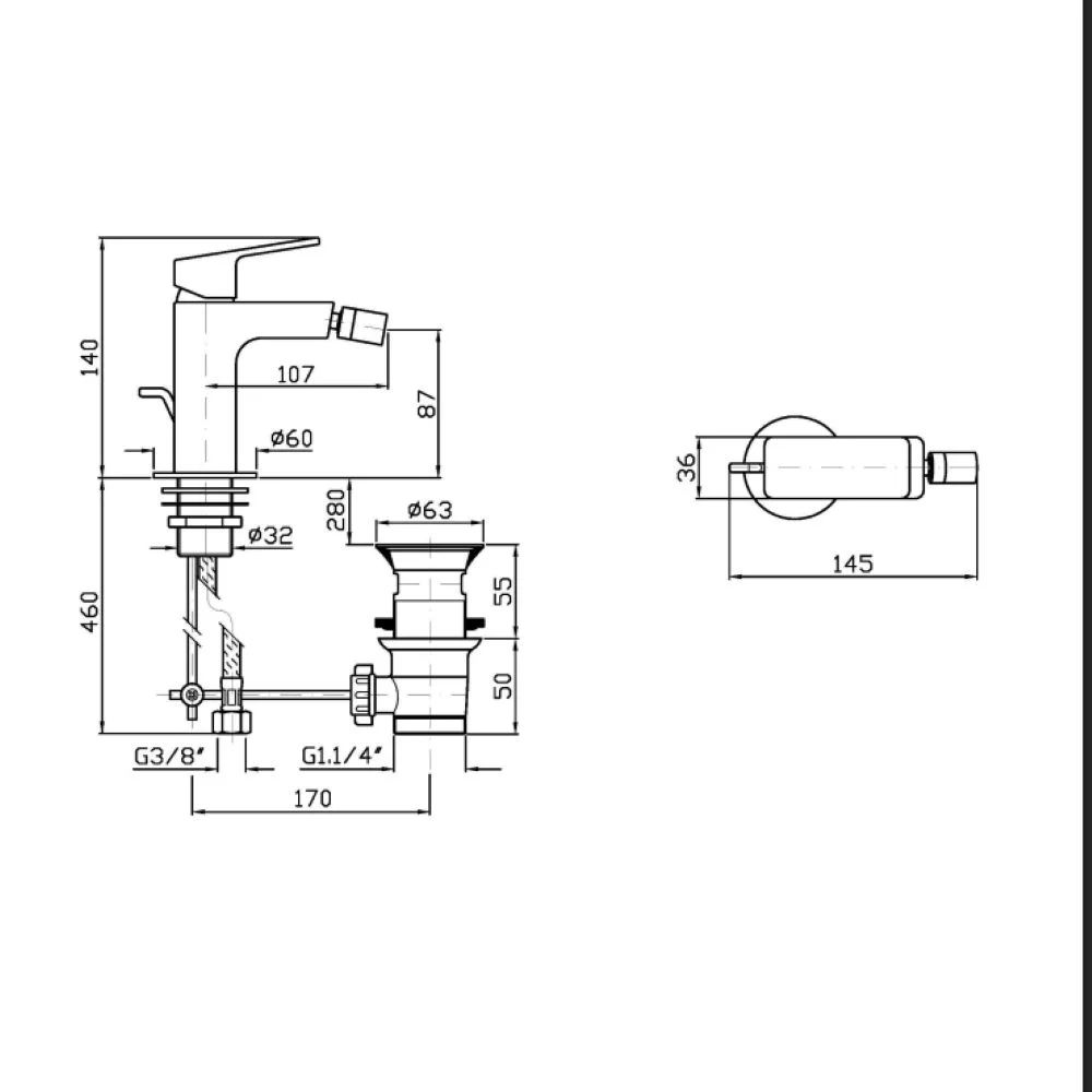 Zucchetti Jingle Single-lever bidet mixer with aerator ZIN311