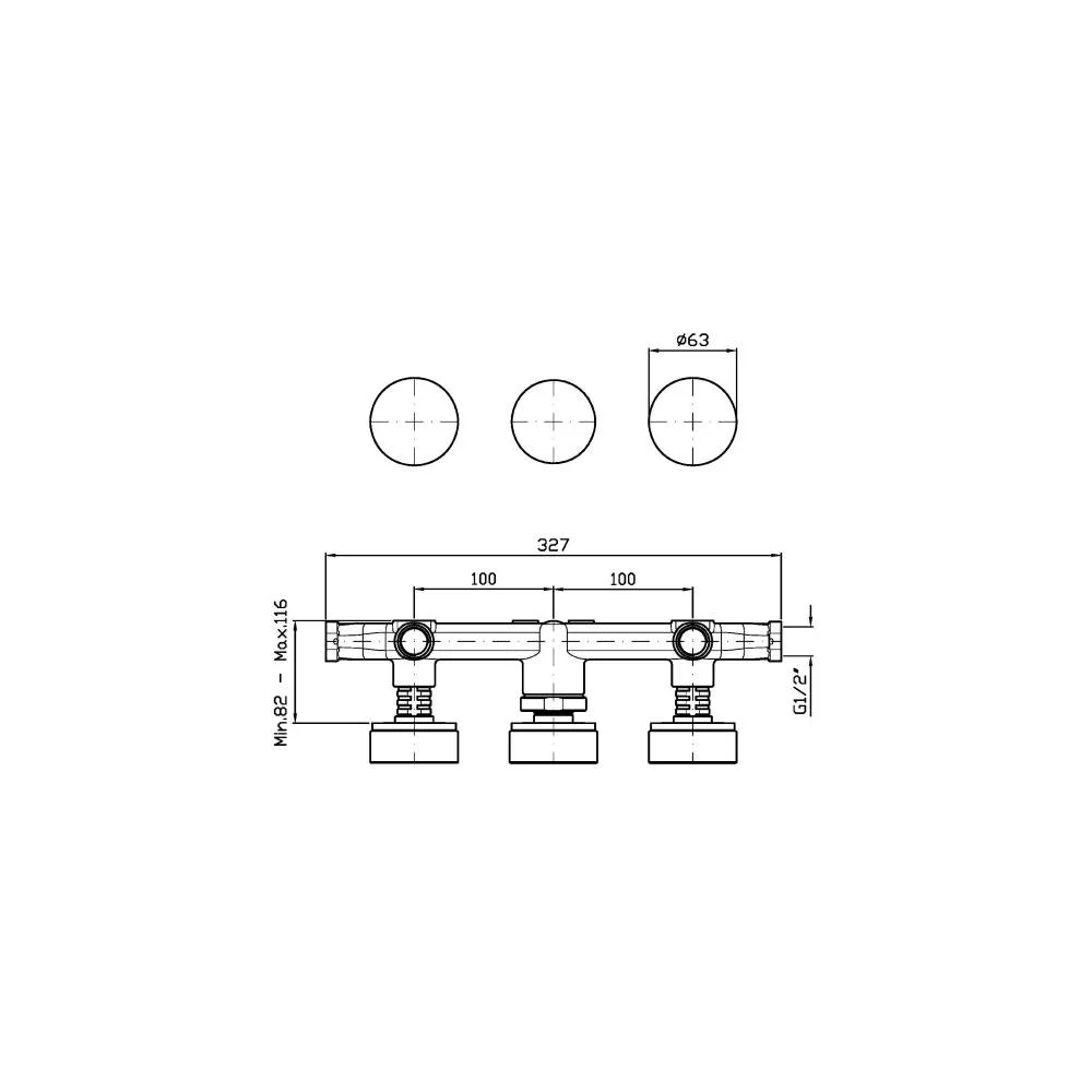 Zucchetti Isy22 3-hole bath/shower mixer ZIS4695.P91