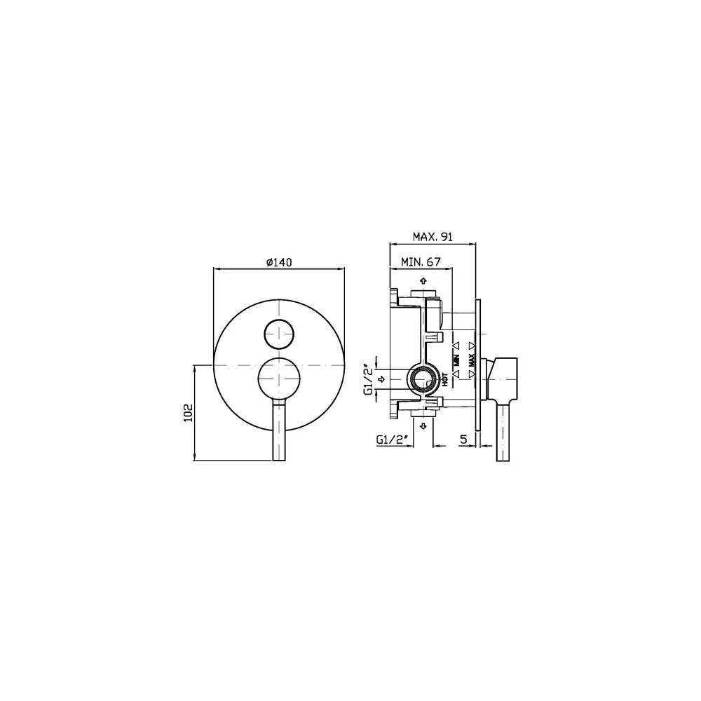 Zucchetti Pan Single-lever bath/shower mixer ZP6776