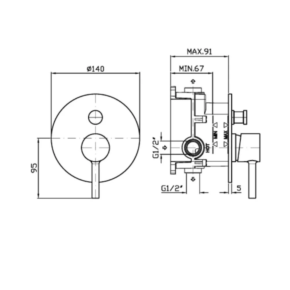 Zucchetti Pan S Single-lever bath-shower mixer ZPA775