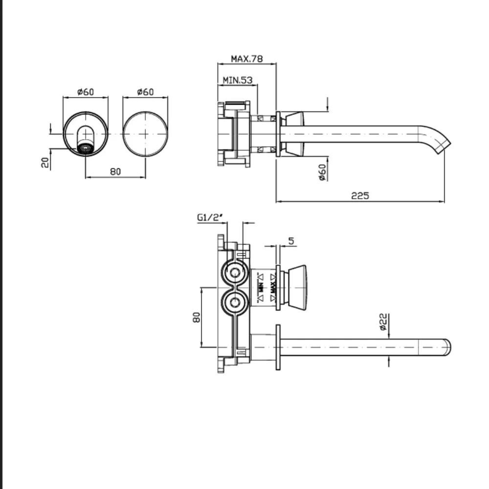 Zucchetti Sablier 2-hole single-lever basin mixer ZSL431.X