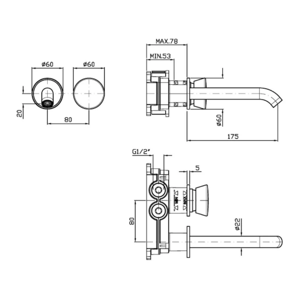 Zucchetti Sablier 2-hole single-lever basin mixer ZSL433.X